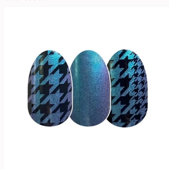 🎉3/$25  ✨Rare ✨Color Street Suit yourself  Houndstooth Teal Purple Duochrome - Picture 4 of 10